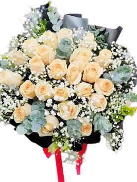 24 Elegant Long Stem Yellow Roses